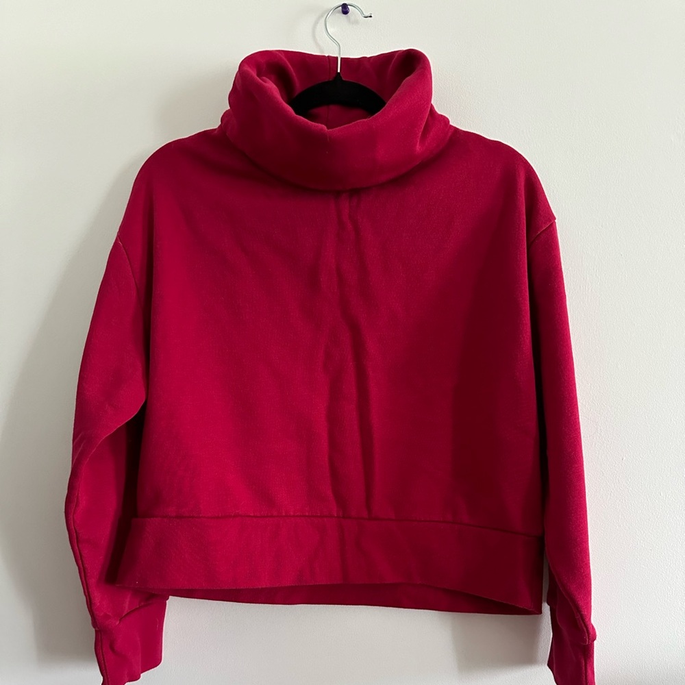 Zara Red Cowl Neck Sweater Cozy Knit